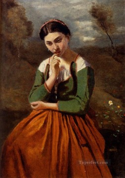 Corot La Meditación al aire libre Romanticismo Jean Baptiste Camille Corot Pinturas al óleo